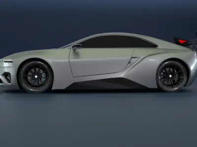 High Performance Gray Sports Car 3D Model  Blender Shaded 3D model