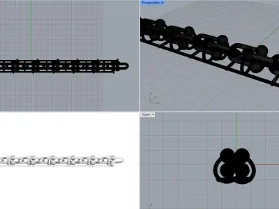 Tiffany Style Bracelet Chain Set 3D Models 3D print model