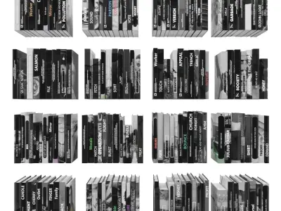 Books 150 pieces 3-8-3 Low-poly 3D model