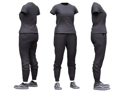 Female Sport Outfit 3 Low-poly 3D model