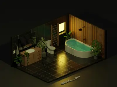 Bathroom Interior 3D model 2