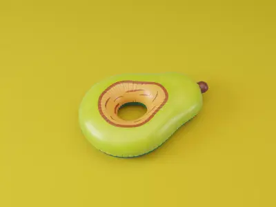 Inflatable Avocado cute 3D Model 3D model