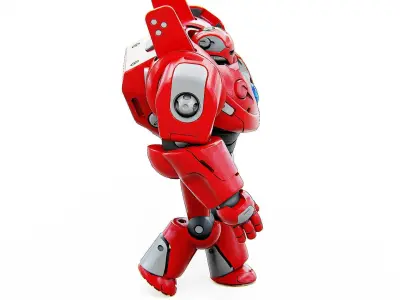 DROID RED DEAMON Rigged for Unreal Engine - Unity - MIXAMO  3D model
