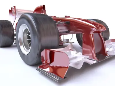 Cartoon open wheeled racing car 3D model