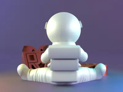 Astronaut Moon Hug Decor 3D print model