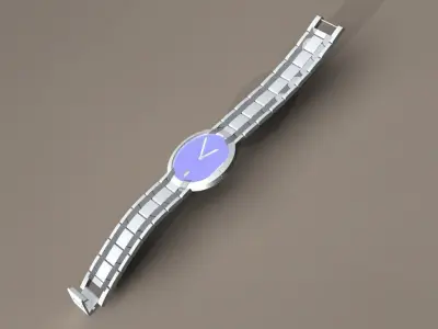 Watch silver with dial Free 3D model