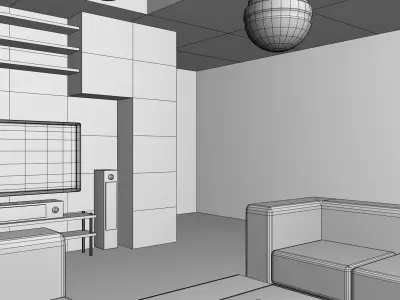 Living Room BaseMesh 3D model