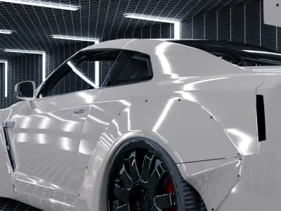 GTR-skyline-car rigged and animated 3D model