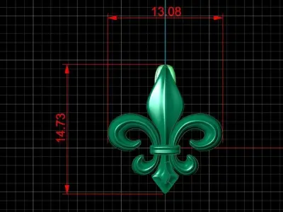 Earrings Fleur De Lis 3D print model