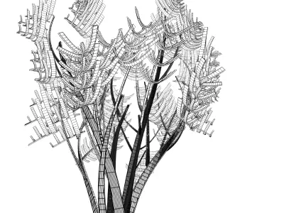 Cartoon tree S2Av1 3D model