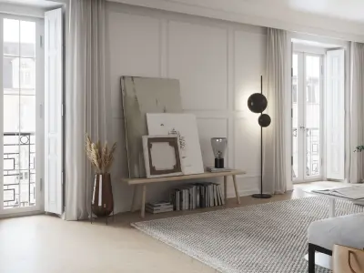 Eclectic Apartment Interior Scene for Cinema 4D and Octane 3D model