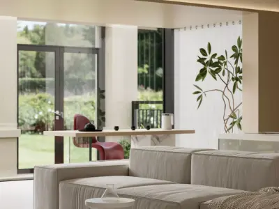 Modern living room dining room interior scenes 264 3D model