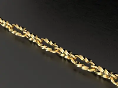 Tiffany chain link bracelet or necklace twist model sizes pack 3D print model