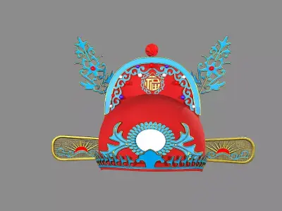 china god hat Low-poly 3D model