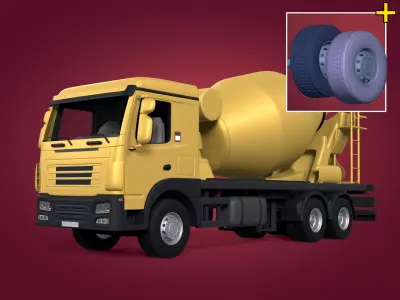 Generic Cement Mixer Truck - Concrete Mixer 3D model