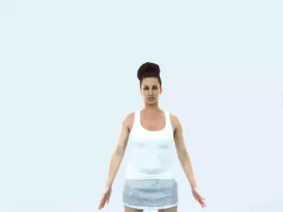 Yearn 01D Animated Rigged Sports Woman Low-poly 3D model