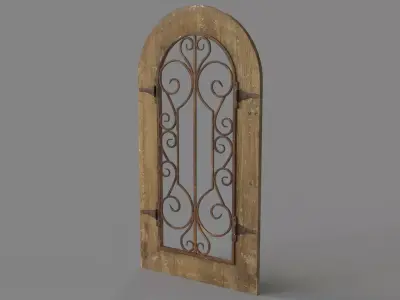 Antique Metal Wall Panel 3D model
