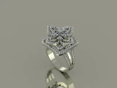 Ladies Diamond Ring -  3D print model