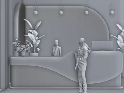 Reception design 3 Low-poly 3D model