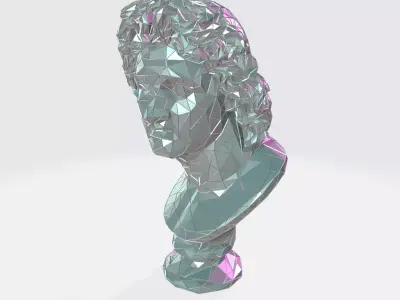 Alexander the Great bust WIREFRAME VORONOI WIREMESH MESH 3D print model