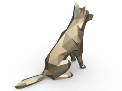 chien loup 3D print model
