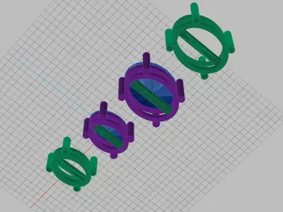 Oval studs earrings 2 sizes 3D print model