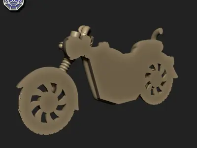 motor bike v1 Bas relief wall decoration art 3D print model