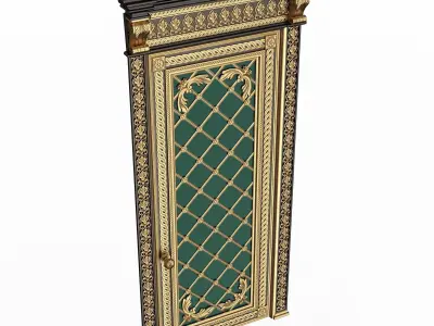 Carved Door Classic 01302 Black Low-poly 3D model