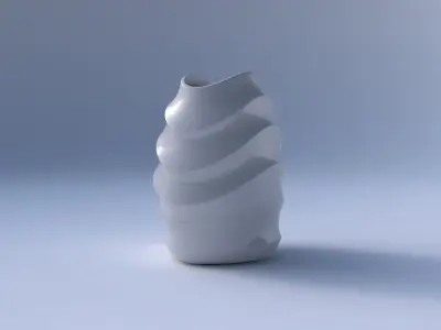 Bowl compressed with pronounced horizontal sections 3D print model
