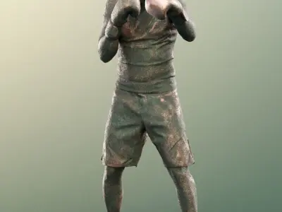 Nick 11550-02 - Male Boxer Statue Low-poly 3D model