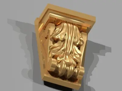 Corbel 3d Model golden 3D model
