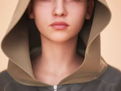 Female and Male Training Hoodie Suit 3D model