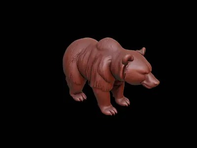 Brown Bear Animal Sculpture 3D print model