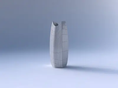 Vase double arc hexagon with distorted grid plates 3D print model
