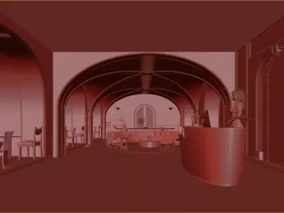 Mid Century interior  Livingroom 3D model