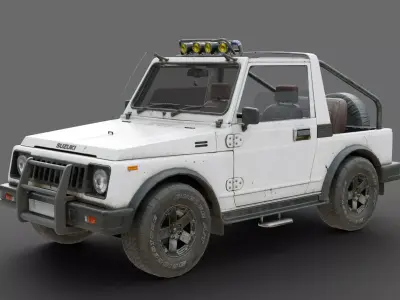 Game Ready Maruti Suzuki Gypsy modified Low-poly 3D model