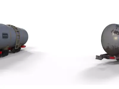 Pack 2 Wagon tank Low-poly 3D model