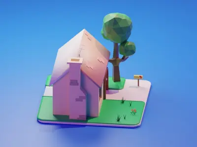 House Low-poly 3D model 6