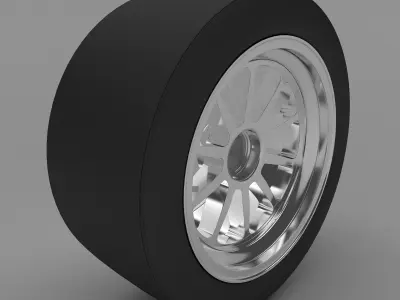 Race car wheel Low-poly 3D model