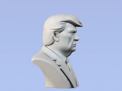 Donald Trump Bust 3D Model  Detailed Political Figure Sculpture 3D print model