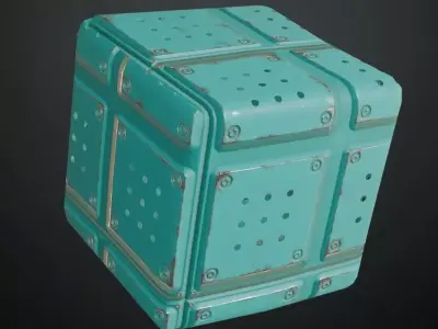 Sci-fi Perforated Blue Metal PBR Seamless Texture