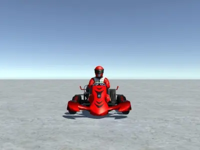 Low Poly Kart With Player 13 Low-poly 3D model