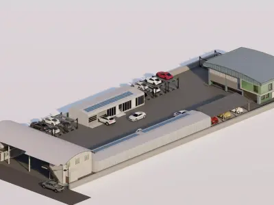 Car garage- Garage Body Straightener-Parking-Parking Lot 3D model