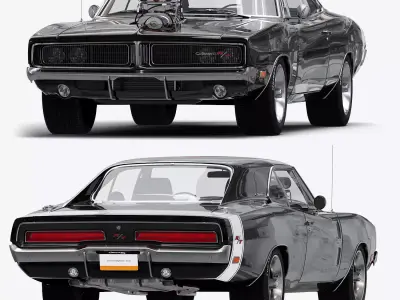 dodge charger 1969 fast and furious Low-poly 3D model