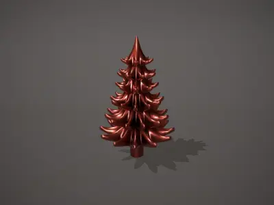 Red Metal Christmas Tree Ornament Low-poly 3D model