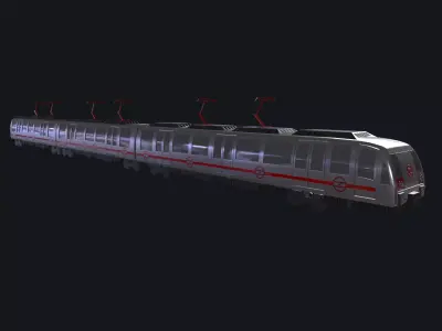 Metro Train Real world 3d Model Low-poly 3D model