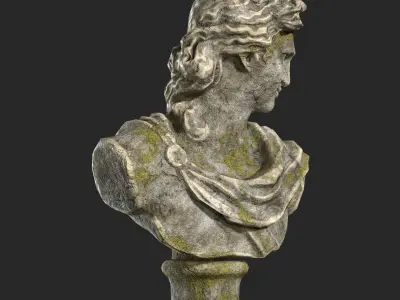 Bust of Apollo Low-poly 3D model