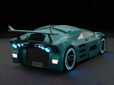 Futuristic Car Neo Low-poly 3D model