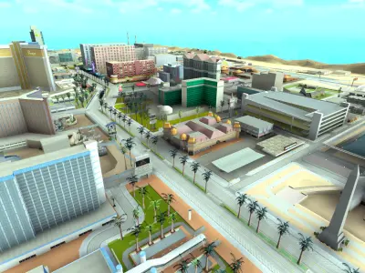 Entire GTA San Andreas Map for Unity Low-poly 3D model