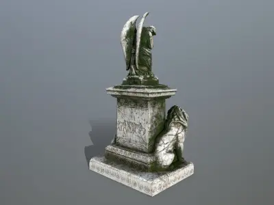 statue 4 lion Low-poly 3D model